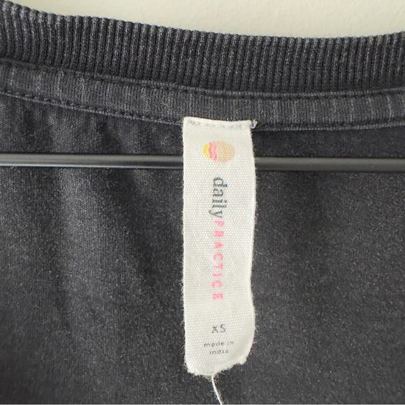 Daily Practice by Anthropologie Montauk V-Neck Dress Black Wrap Mini Cotton Tie - Picture 12 of 15